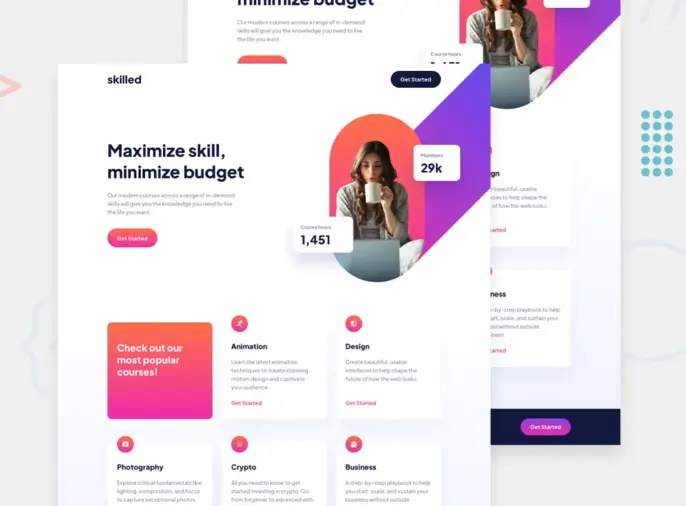 E-learning landing page project